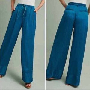 Anthropologie silky pinstripe pants